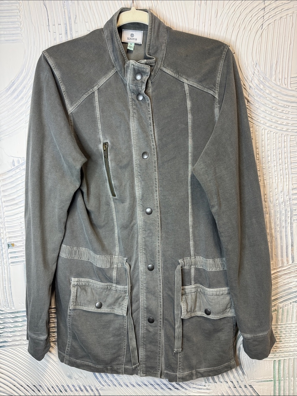 Susina Faded Gray Men's Military-Style Field Jacket N0731
